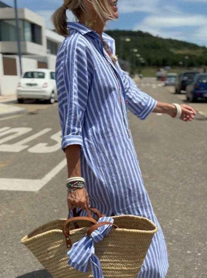 Classic Striped Shirt Dress