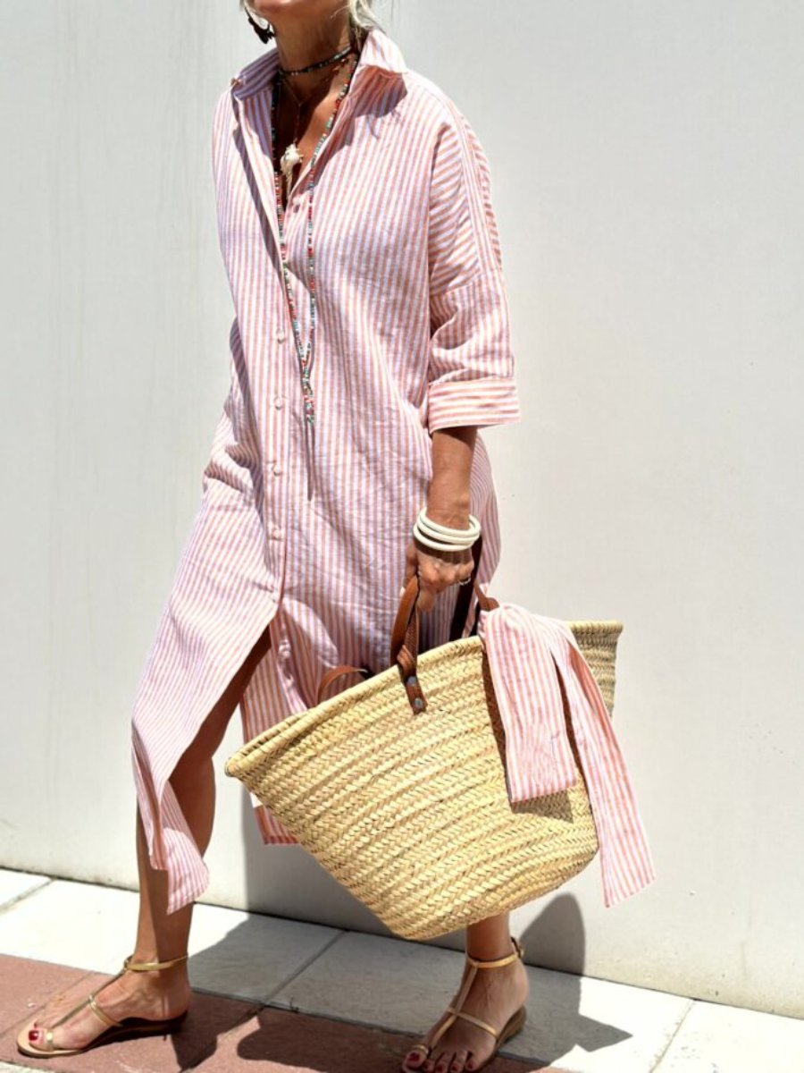 Classic Striped Shirt Dress