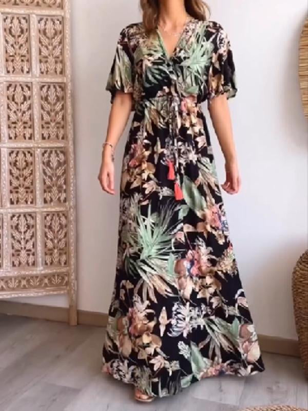 Women's Casual Resort Printed Long Dress