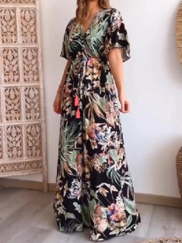 Women's Casual Resort Printed Long Dress