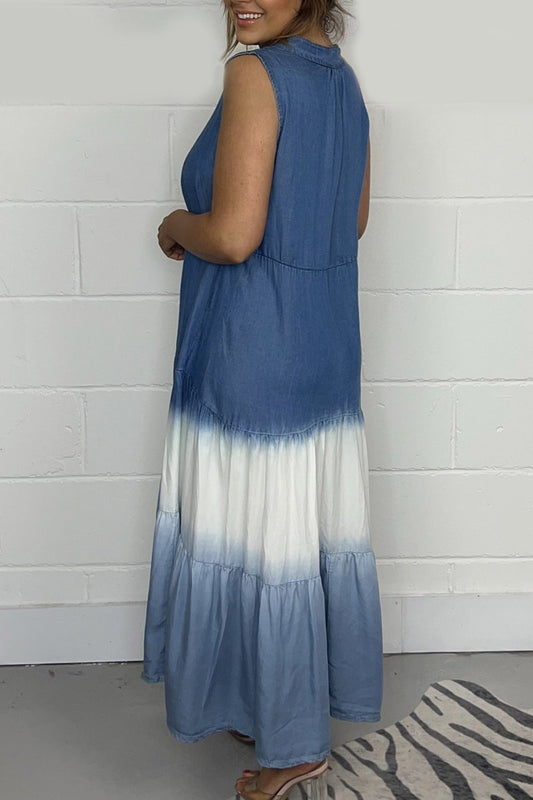 Ivyshape | Women's Tie Dye Color Dress Maxi