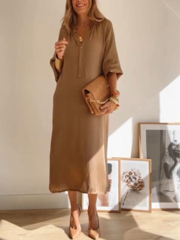 casual loose solid color dress