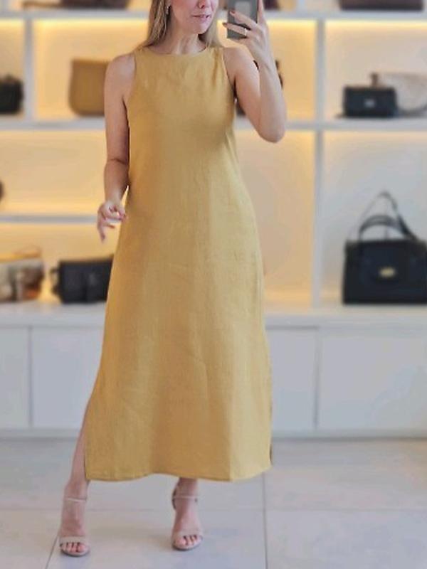 Casual Sleeveless Slit Dress