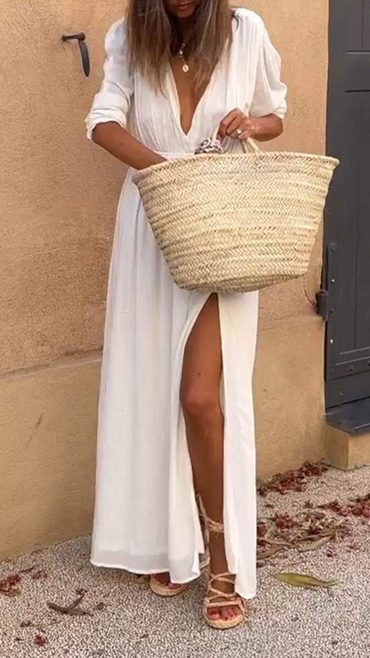 neck Mid-sleeve Casual Dress