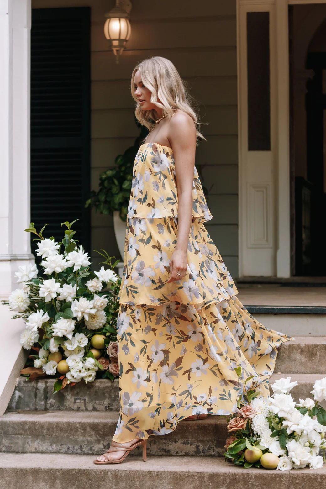 Ivyshape | Multi-Layer Strapless Maxi Dress