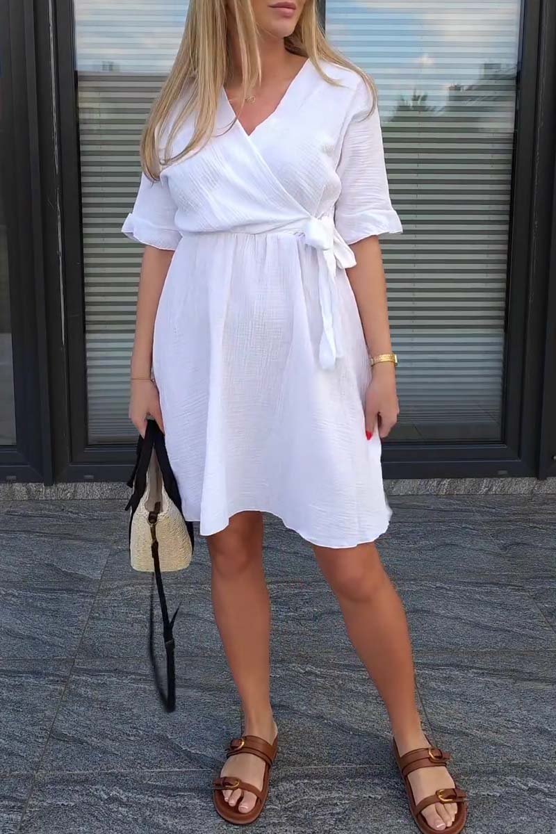 waist V-neck dress