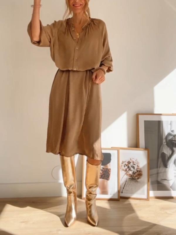 casual loose solid color dress