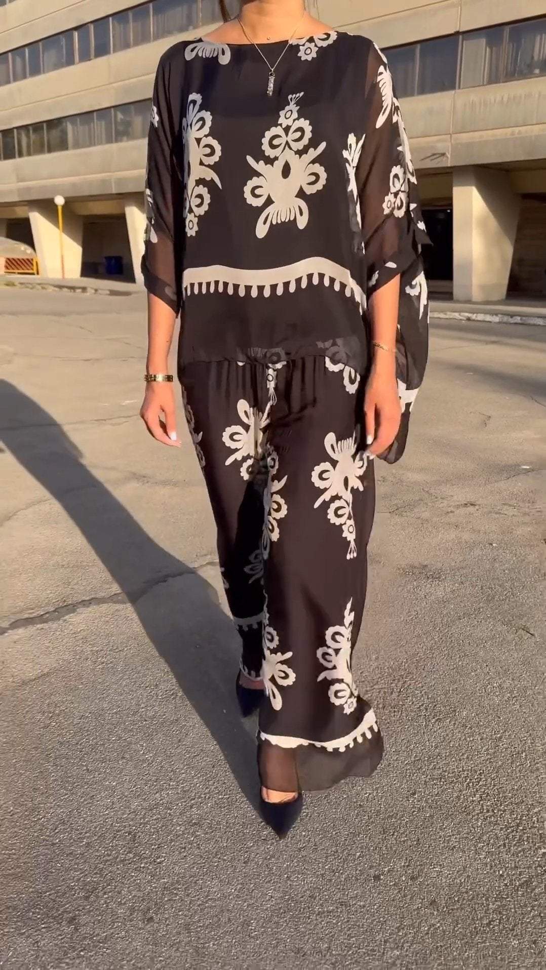 Women Loose Printed Suit