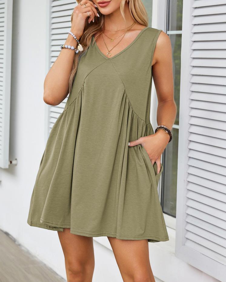 Summer Elegant Pocket Mini Dress | Ideal for Summer