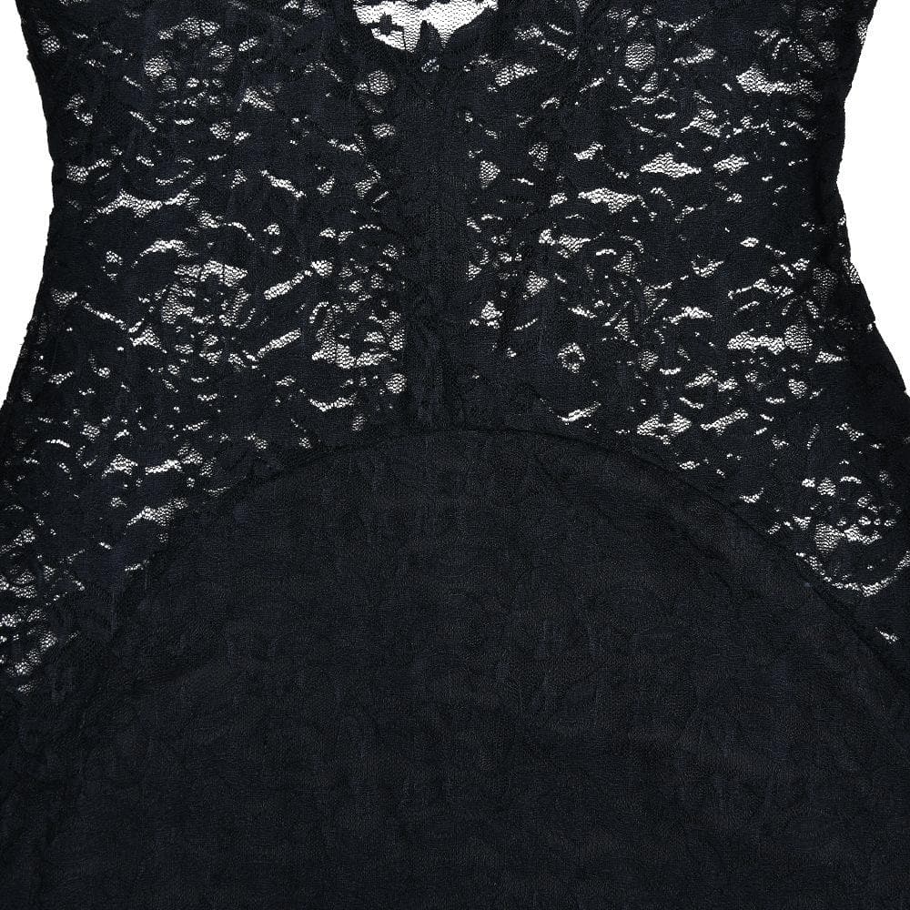 Button slit zip-up solid lace low cut maxi dress