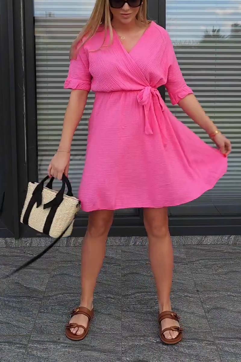 waist V-neck dress