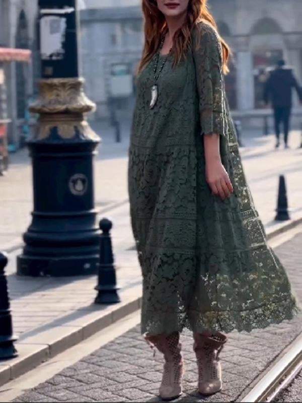 Women's Elegant Lace Long Dress