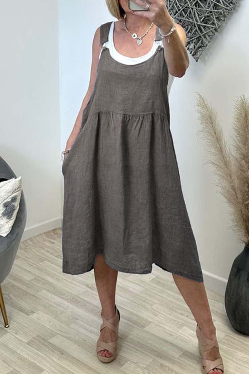 casual suspender dress