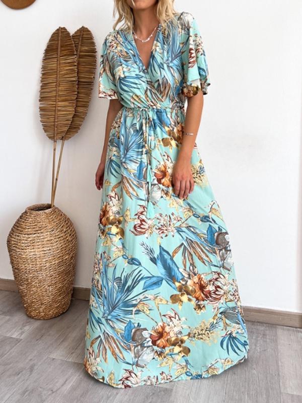 Women's Casual Resort Printed Long Dress