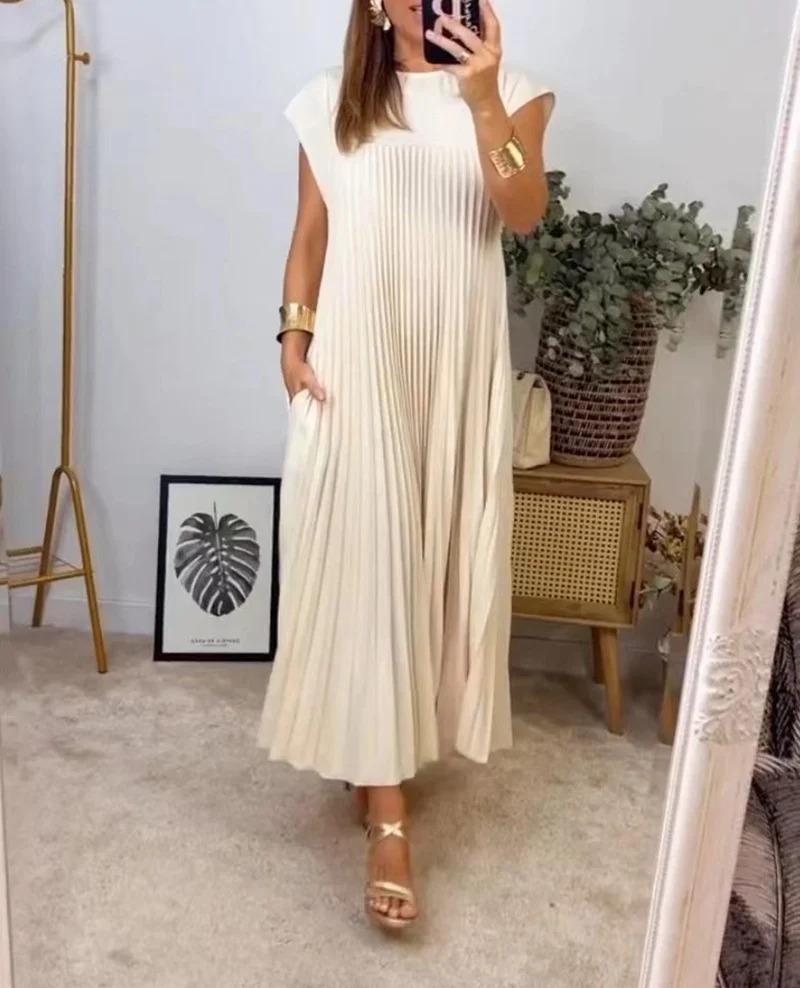 Ivyshape | Pleated Pocket Maxi Dress