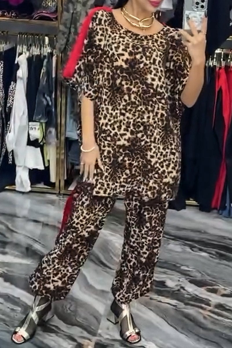 Women’s casual color-changing leopard print suit