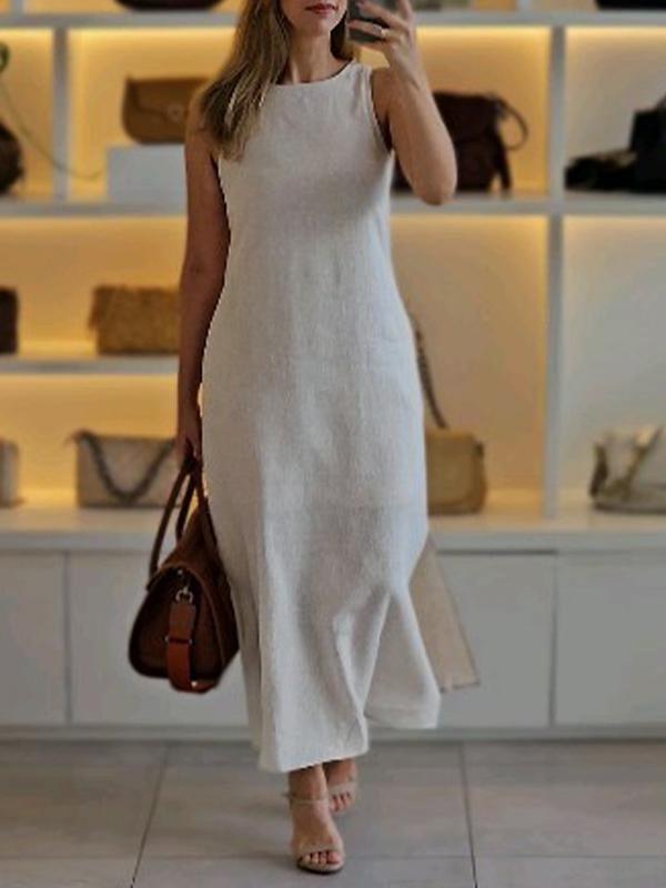 Casual Sleeveless Slit Dress