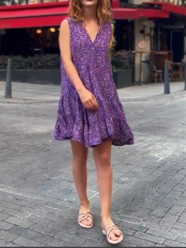 Floral Sleeveless Short Dress