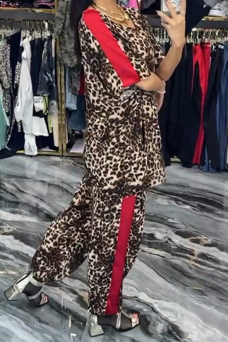 Women’s casual color-changing leopard print suit