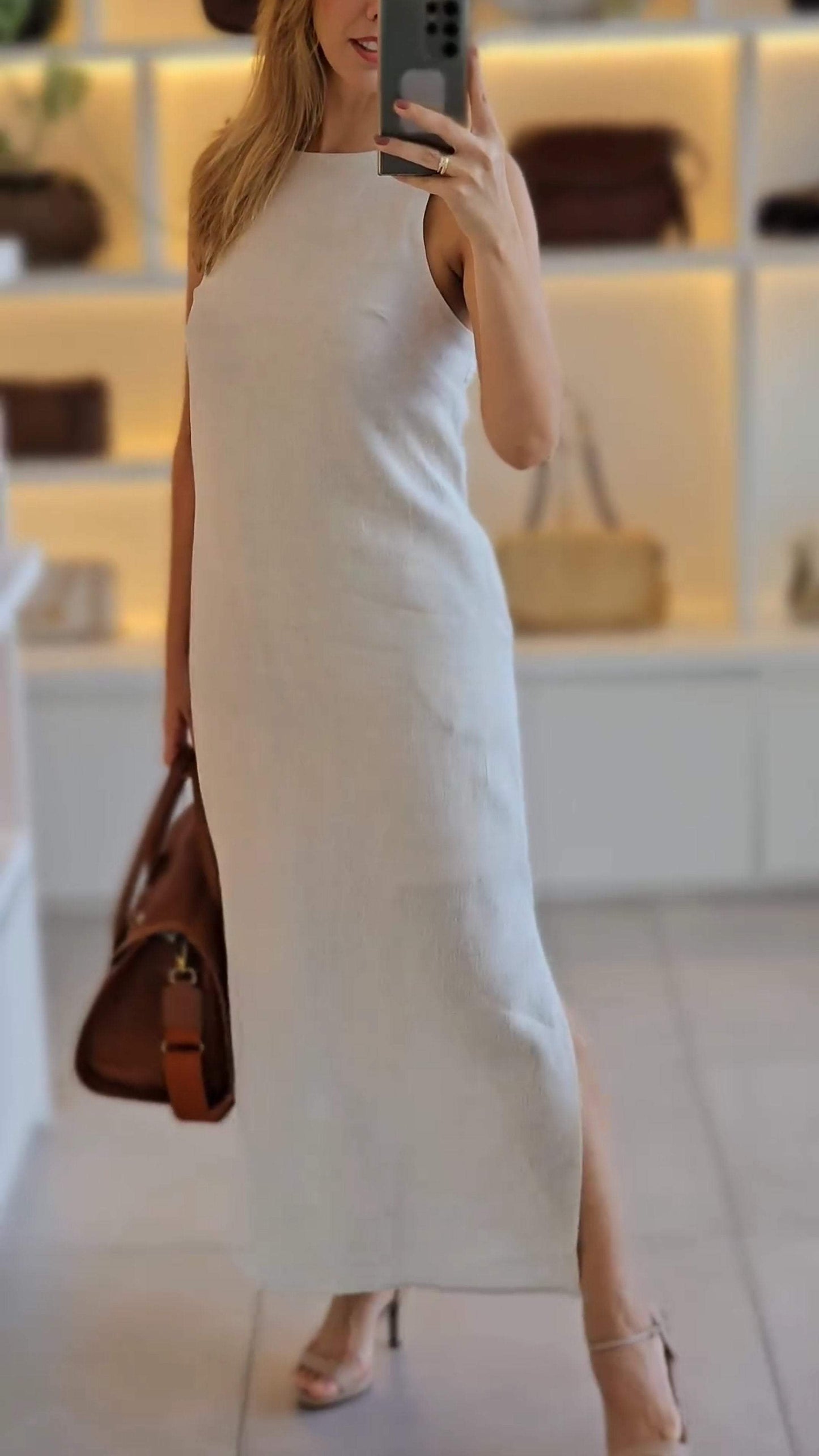 Casual Sleeveless Slit Dress