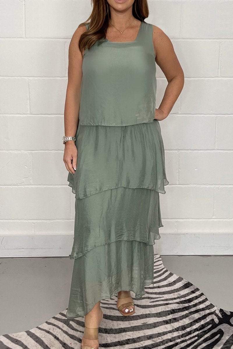 Women's Layered Chiffon Maxi Dress