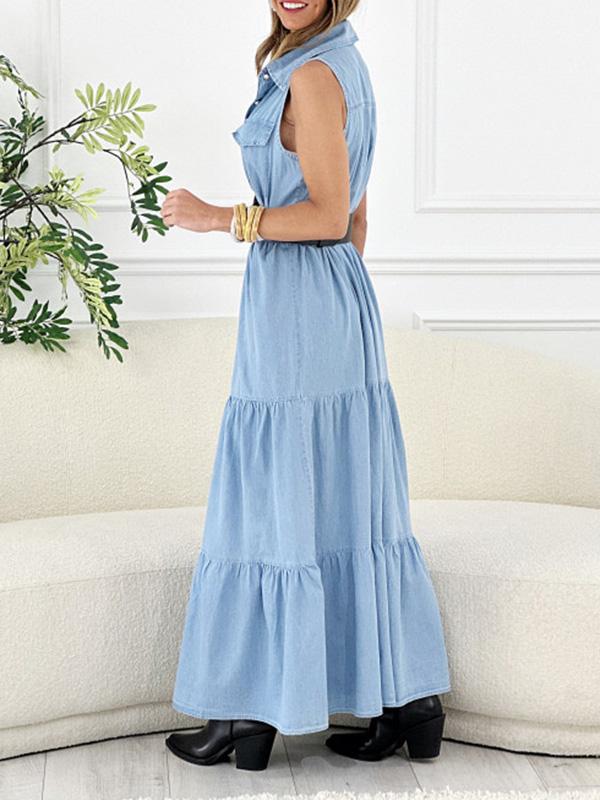 Women's casual denim long dress