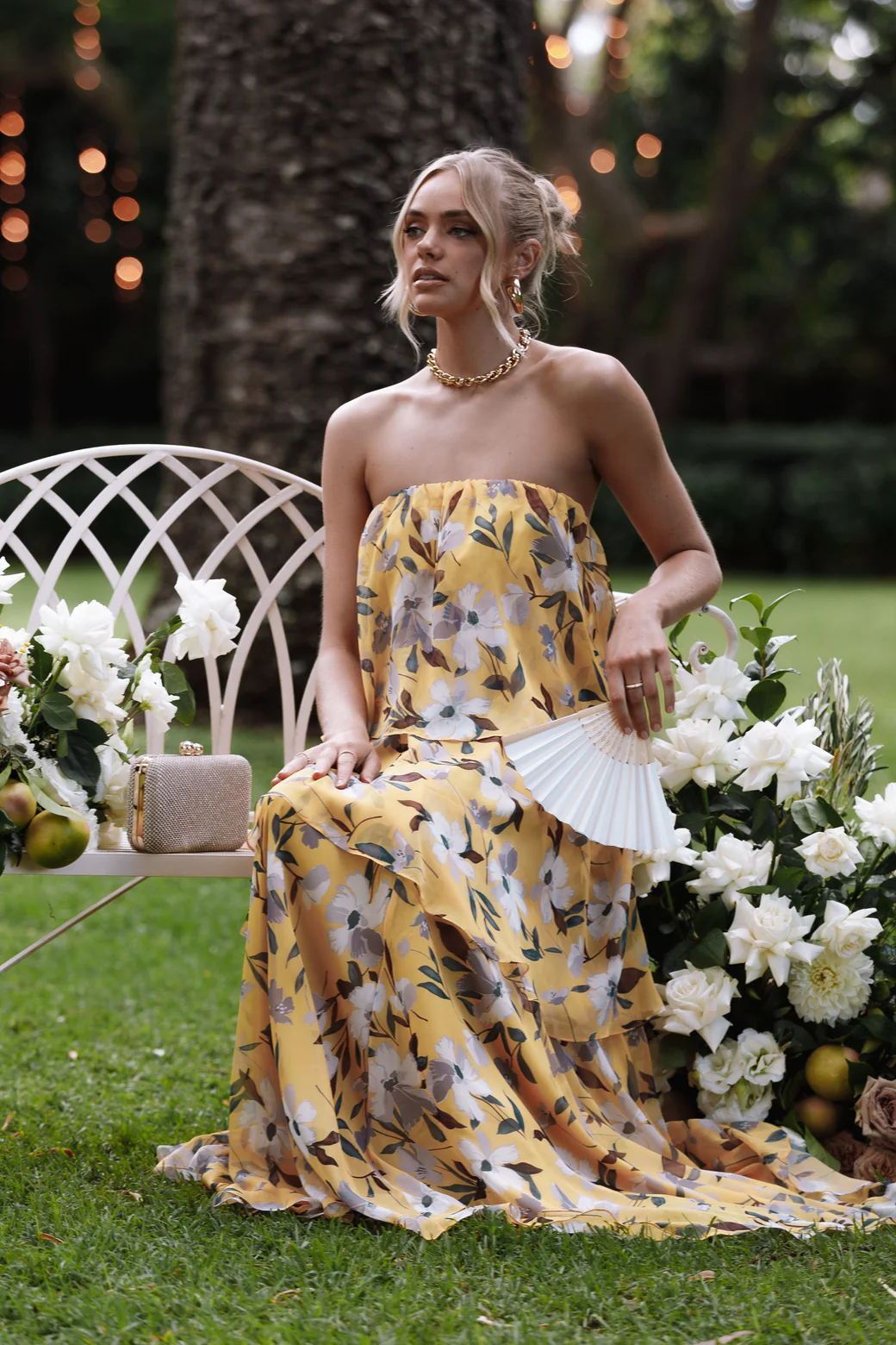 Ivyshape | Multi-Layer Strapless Maxi Dress