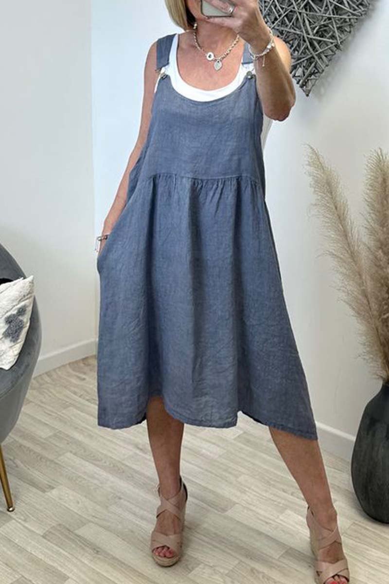 casual suspender dress