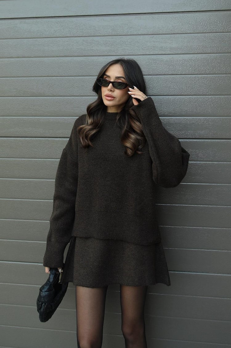 Ivyshape | Chic Sweater And Skirt Set