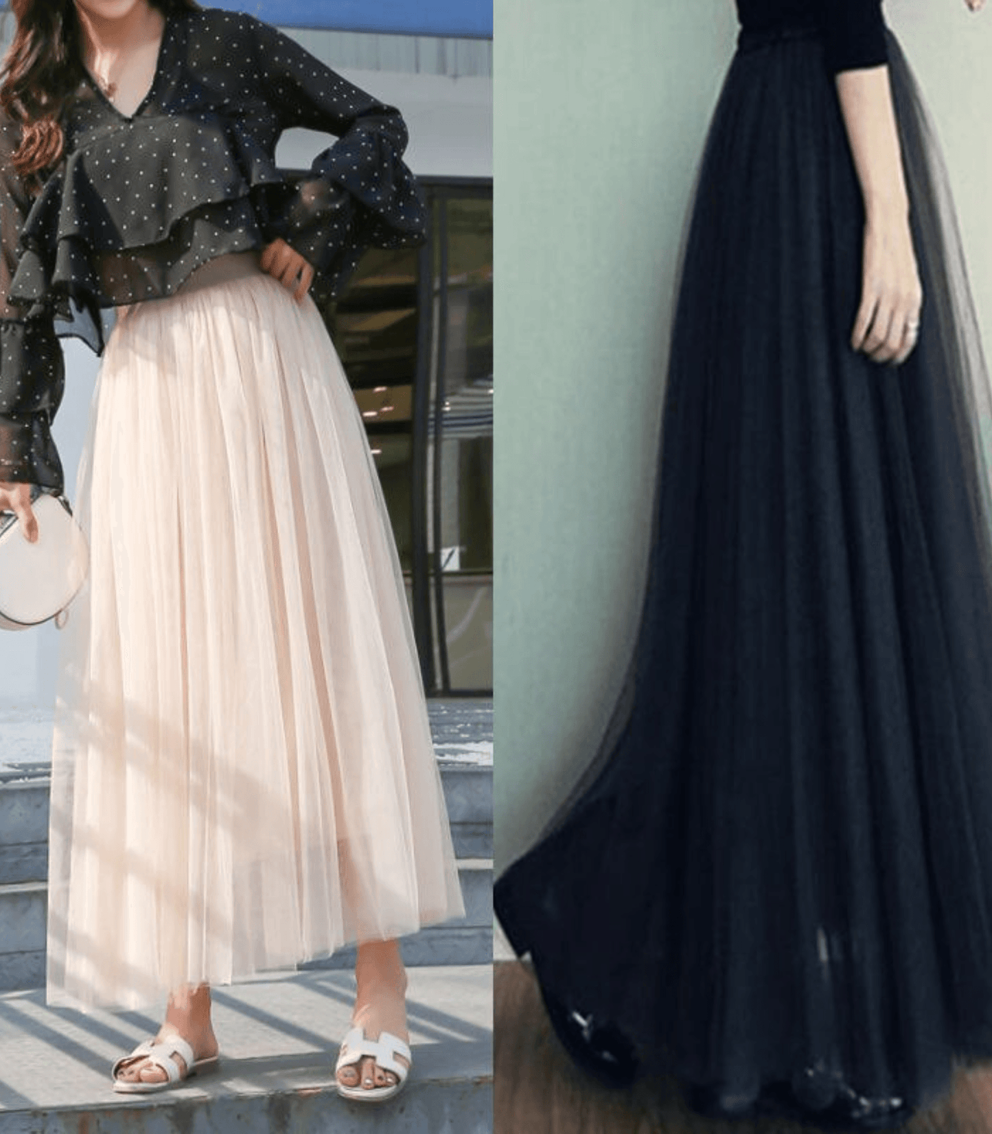 Ankle-length skirt with high waist
