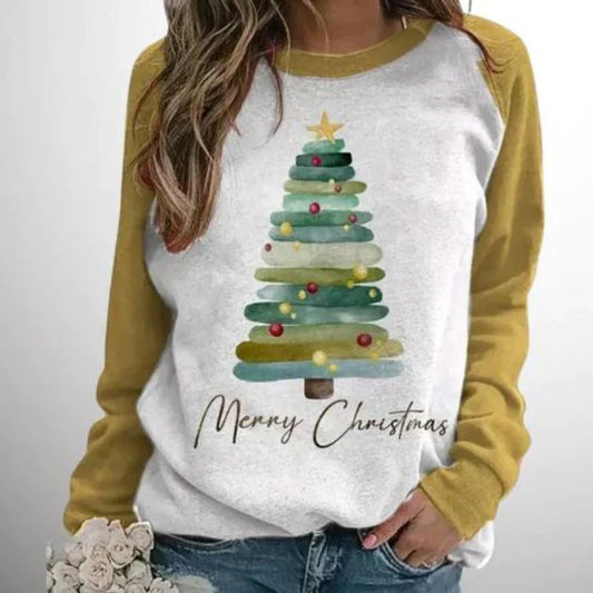 Ivyshape | Merry Christmas Graphic Sweatshirt for Women