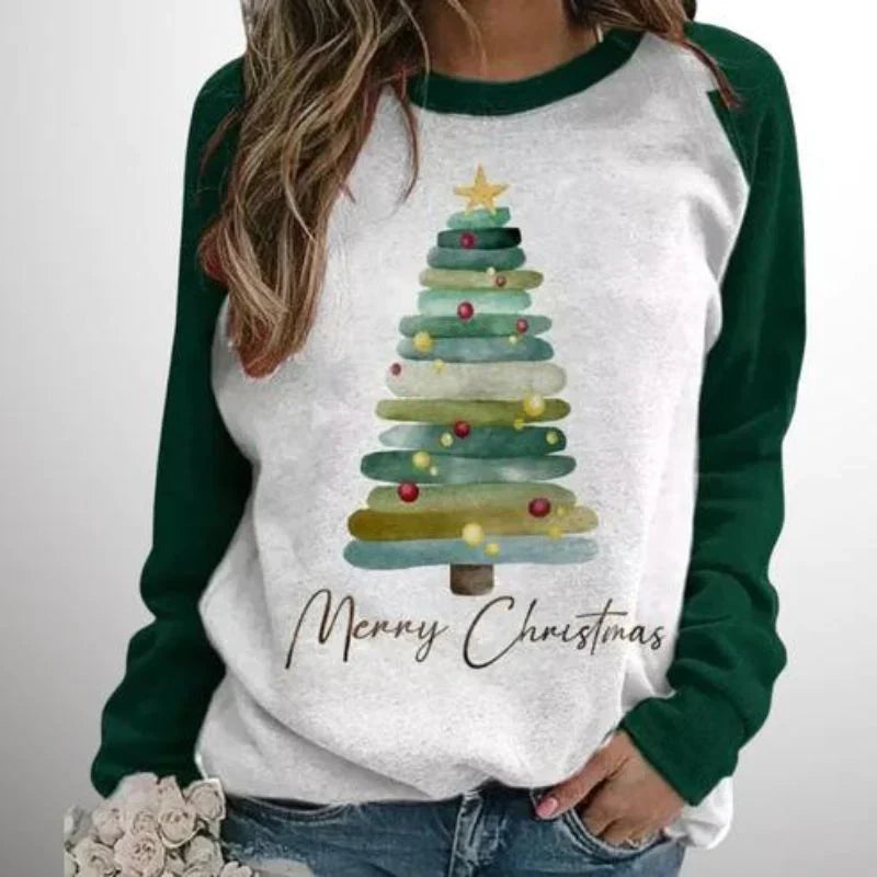 Ivyshape | Merry Christmas Graphic Sweatshirt for Women