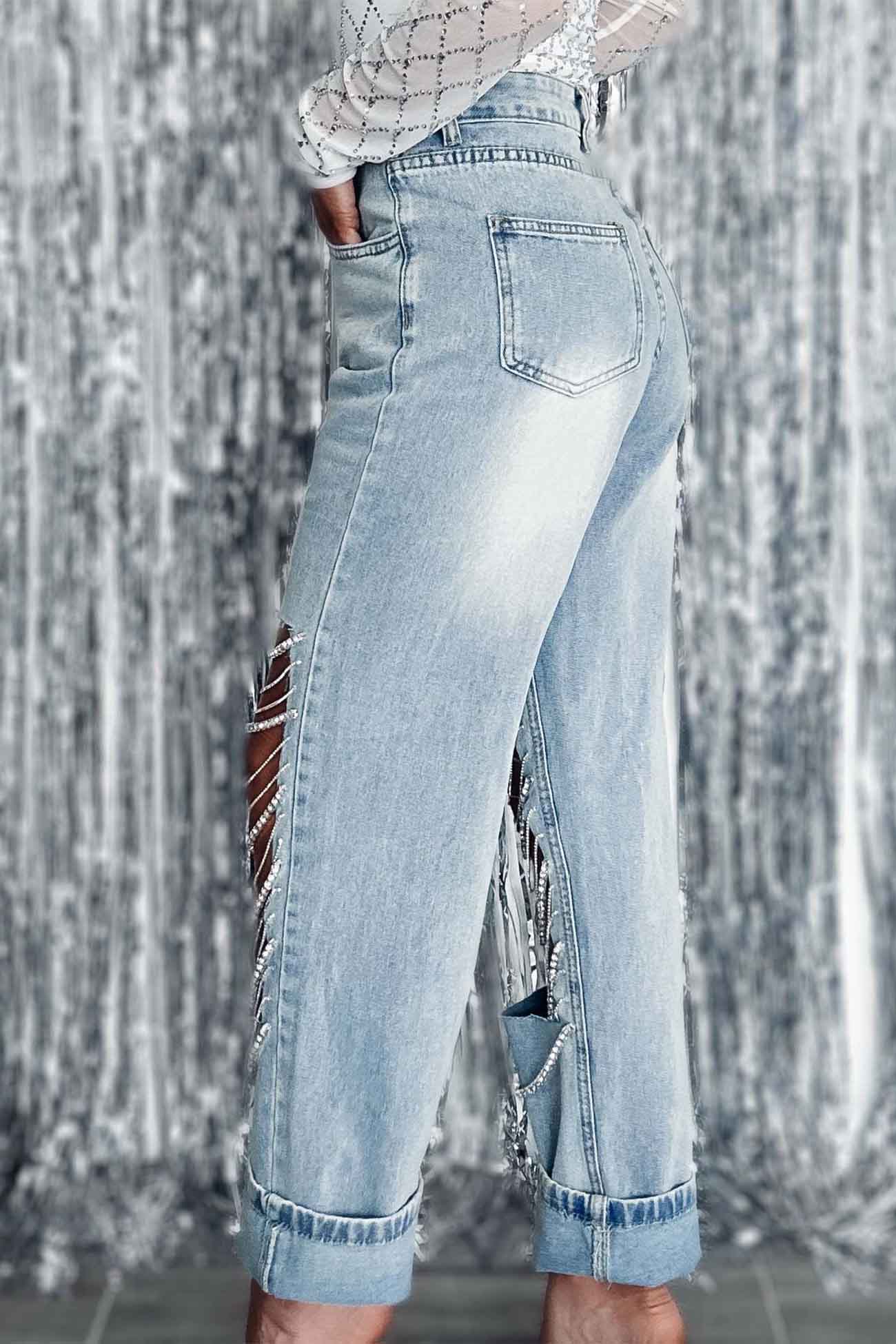 Chain Ripped Jeans