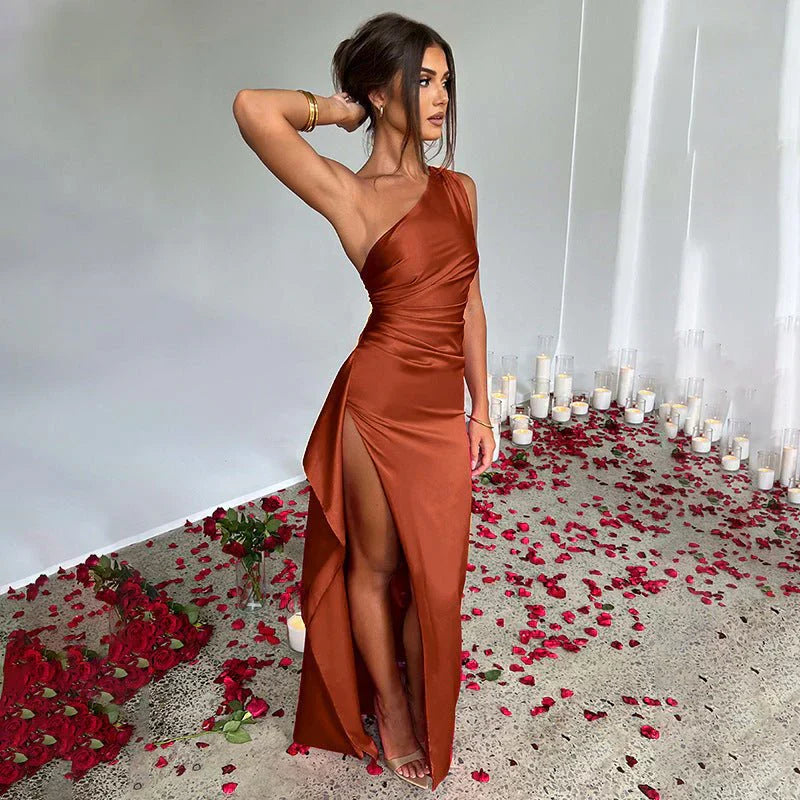 Ivyshape | High Slit Satin Dress