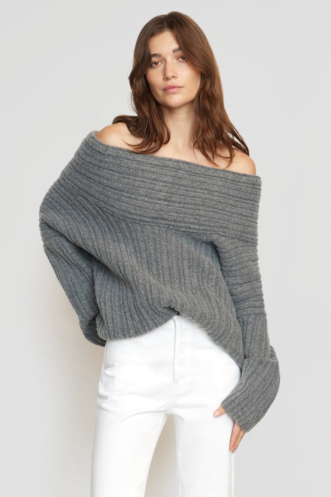 Ivyshape | Pullover with Asymmetric Style