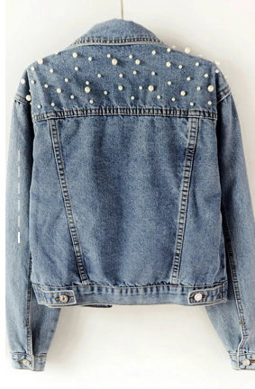 Ivyshape | Women's Denim Jacket Pearl