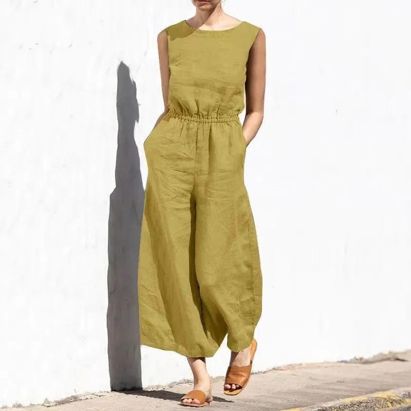 Ivyshape | Cotton-Linen Jumpsuit