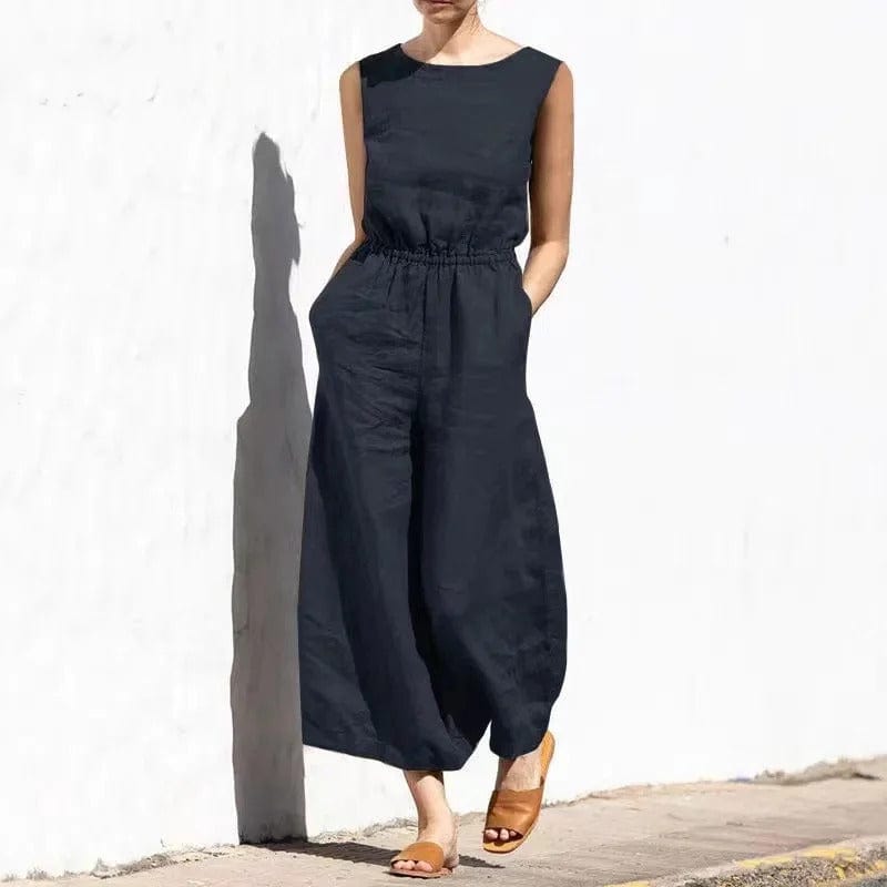 Ivyshape | Cotton-Linen Jumpsuit