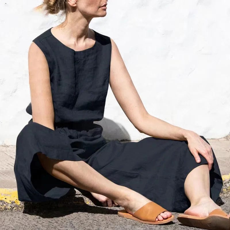 Ivyshape | Cotton-Linen Jumpsuit