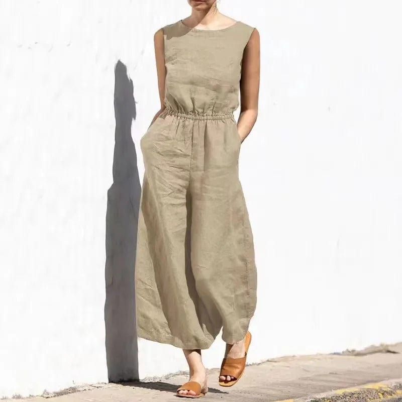 Ivyshape | Cotton-Linen Jumpsuit