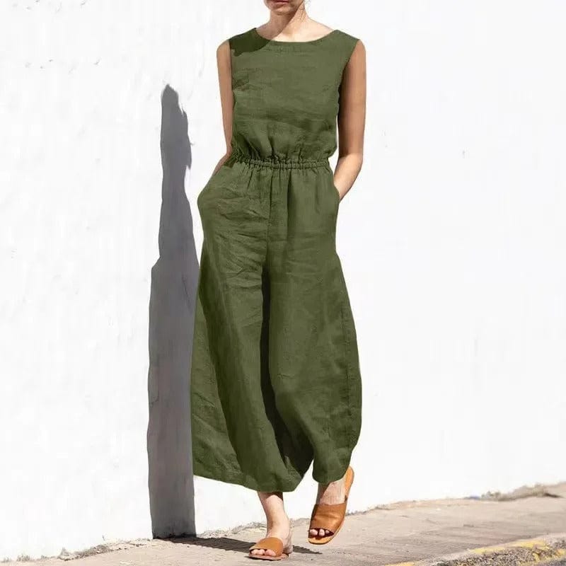 Ivyshape | Cotton-Linen Jumpsuit
