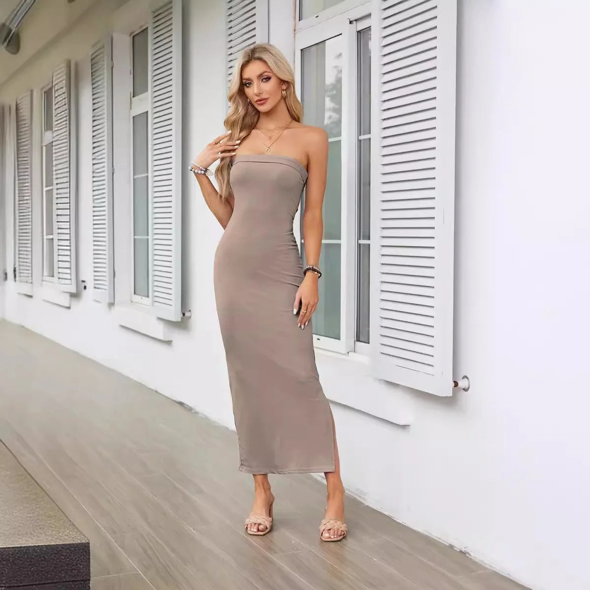 Ivyshape | Strapless Dress for Women