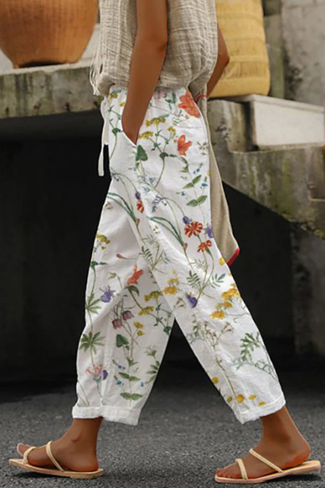 Ivyshape | Casual Unique Printed Button Pocket Pants