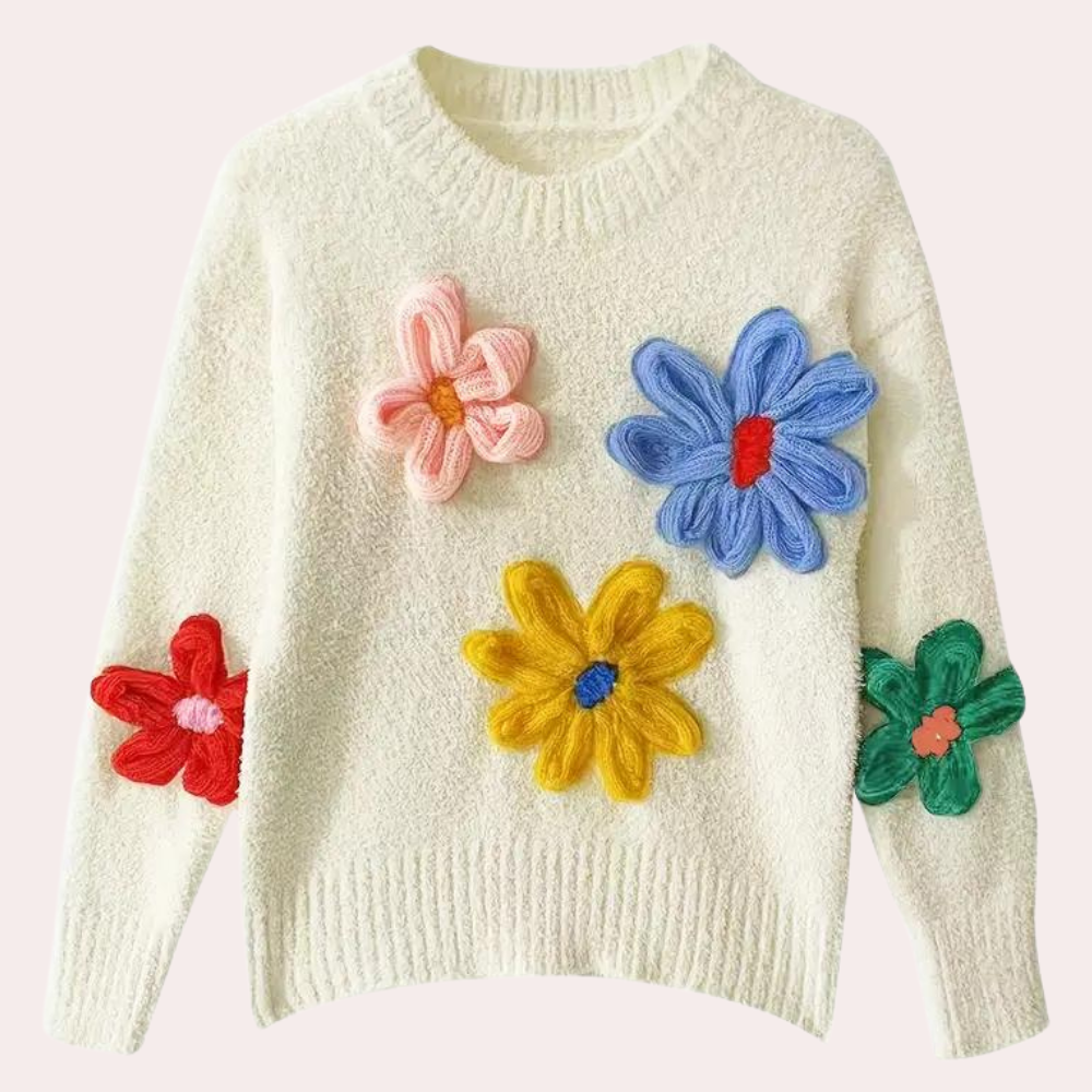 Ivyshape | Stylish Flower Sweater for Women