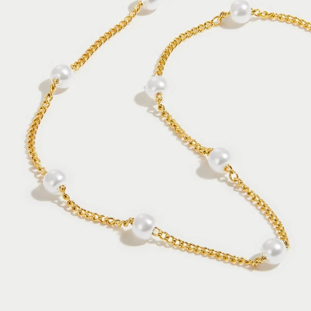 Ivyshape | Timeless 18K Gold Plated, Simulated Pearl Perfect for Festive Occasions