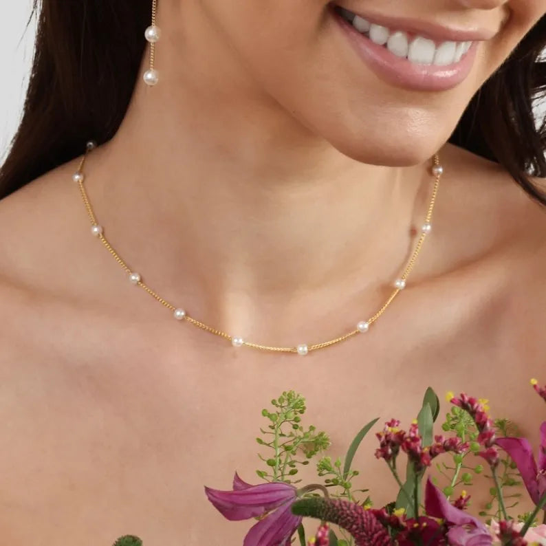 Ivyshape | Timeless 18K Gold Plated, Simulated Pearl Perfect for Festive Occasions