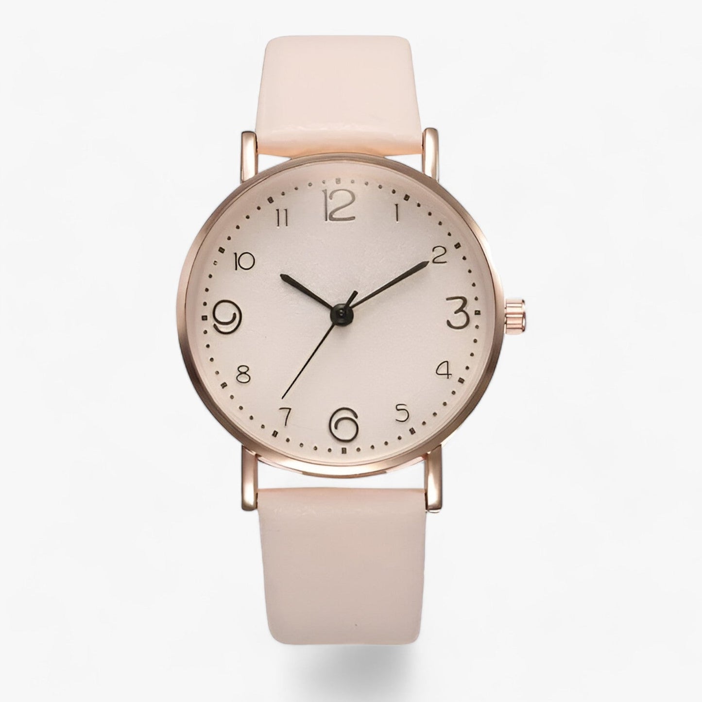 Ivyshape | Round Watch With Leather Strap
