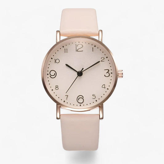 Ivyshape | Round Watch With Leather Strap
