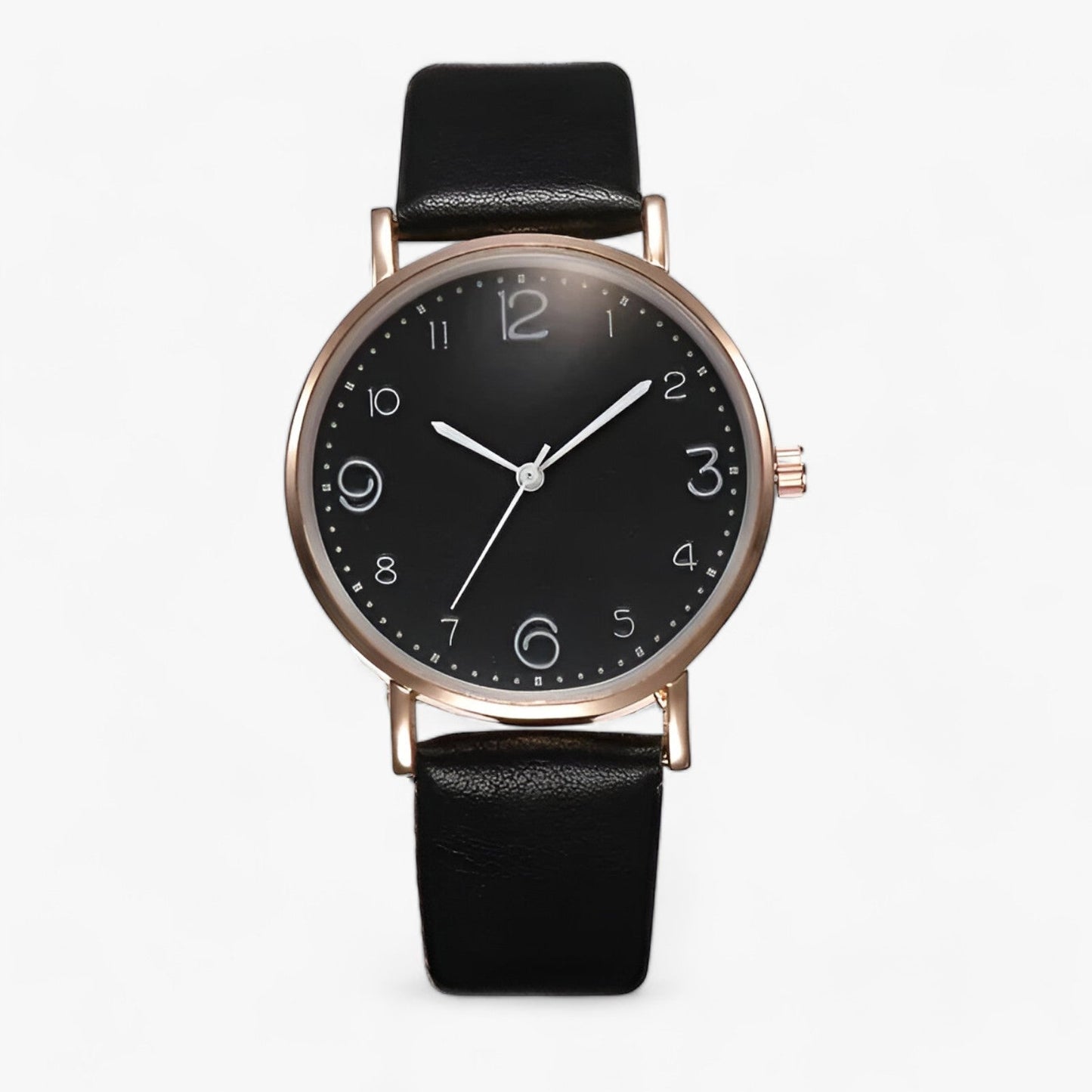 Ivyshape | Round Watch With Leather Strap