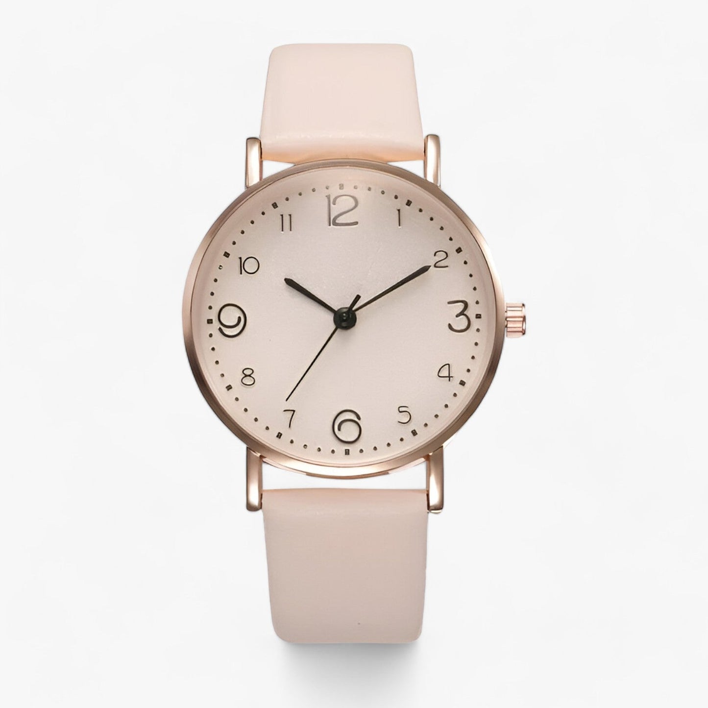 Ivyshape | Round Watch With Leather Strap
